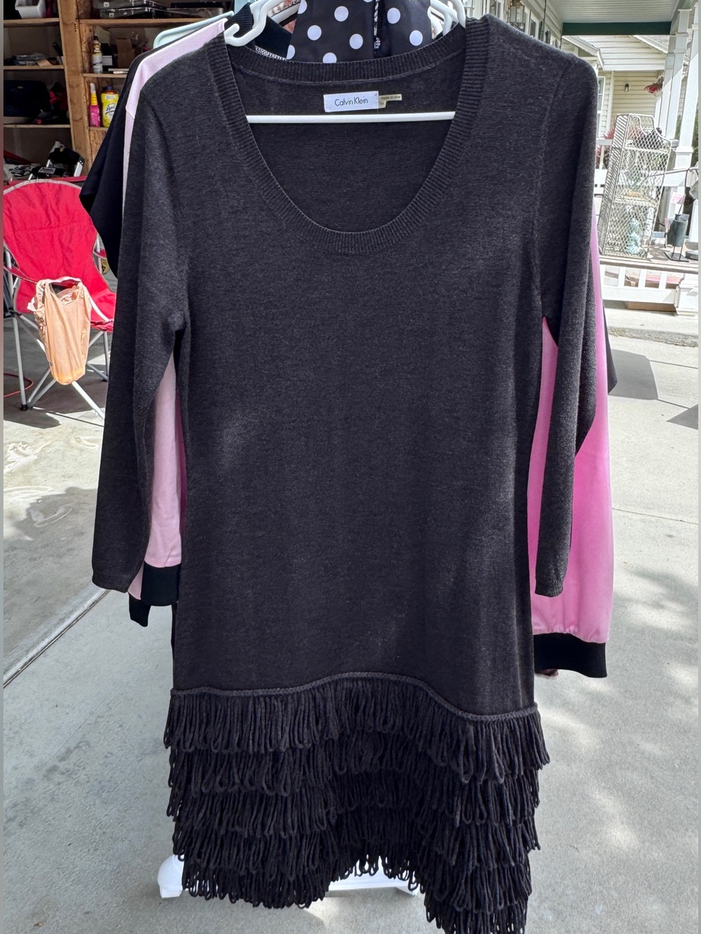 Calvin Klein Metallic Charcoal Knit Sweater